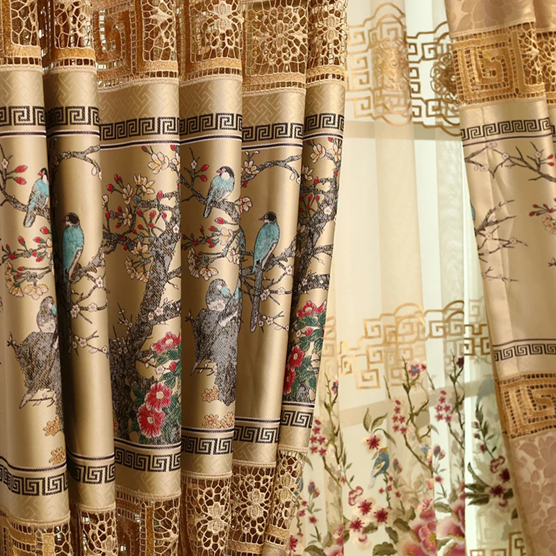 Занавески на заказ высококачественные античные китайские занавески в гостиную с