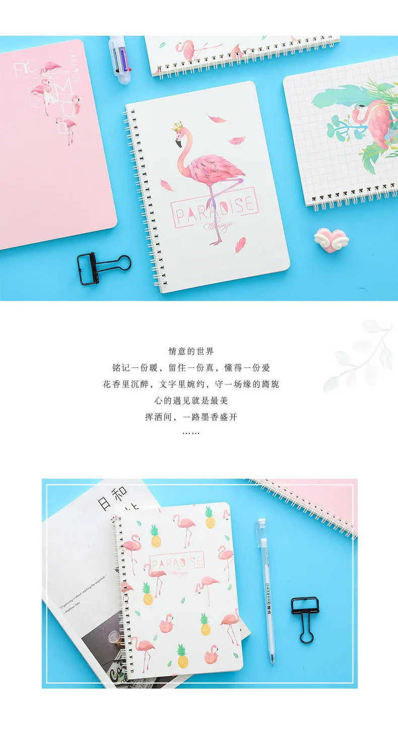 Kawaii канцелярский блокнот с Фламинго A5 записная книжка студенческие принадлежности