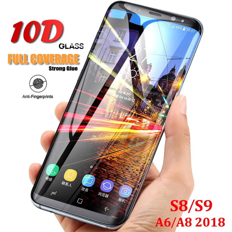 10D изогнутые полное покрытие закаленное Стекло для Samsung Galaxy S8 S9 плюс Примечание 8 9