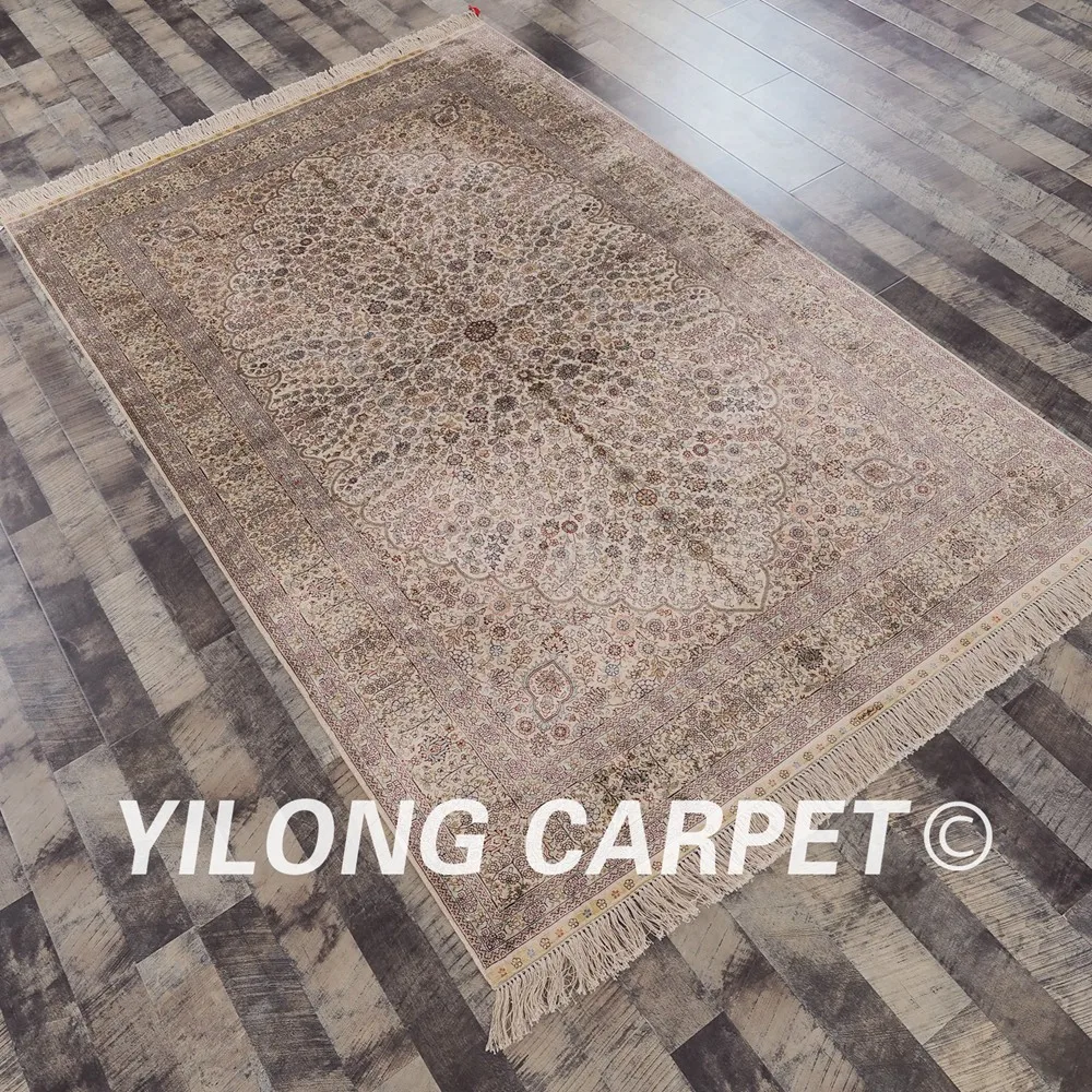 Yilong 5 'x 8' ручной работы персидские ковры цвета слоновой кости античный
