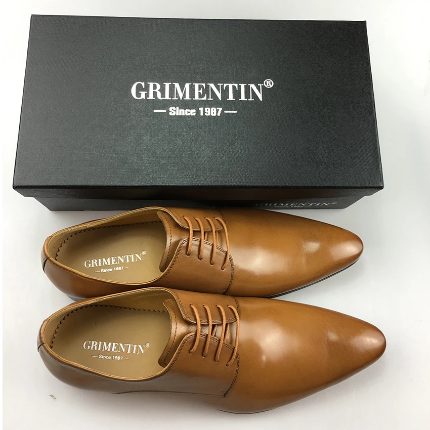 GRIMENTIN/брендовая итальянская мужская официальная обувь удобная