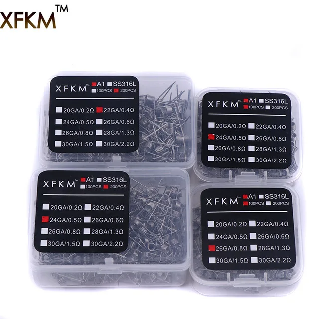 Xfkm (MS) 100/200 шт электронная Сигарета RDA распылитель фитиль провод катушки готовые A1