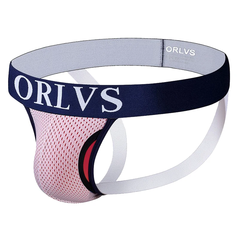 

ORLVS Men Jockstrap Mesh String Homme Thongs Cueca Gay Mens Underwear Sissy Panties Tanga OR136