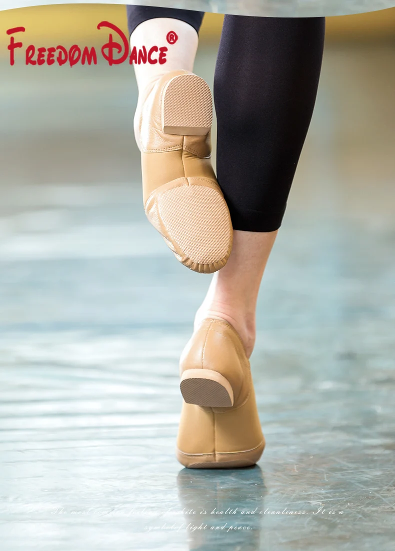 Стрейчевые женские и мужские балетки из натуральной кожи Танцевальная обувь для