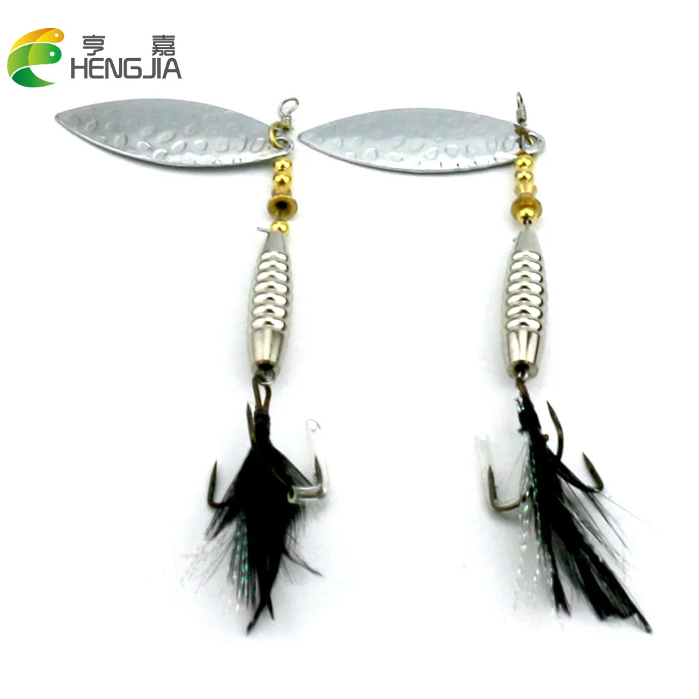 HENGJIA 1PC Metal Fishing Lure 16.5g Rotated Sequin Spoon with Feather Tackle Hard Bait SpinnerBait Isca Artificial | Спорт и