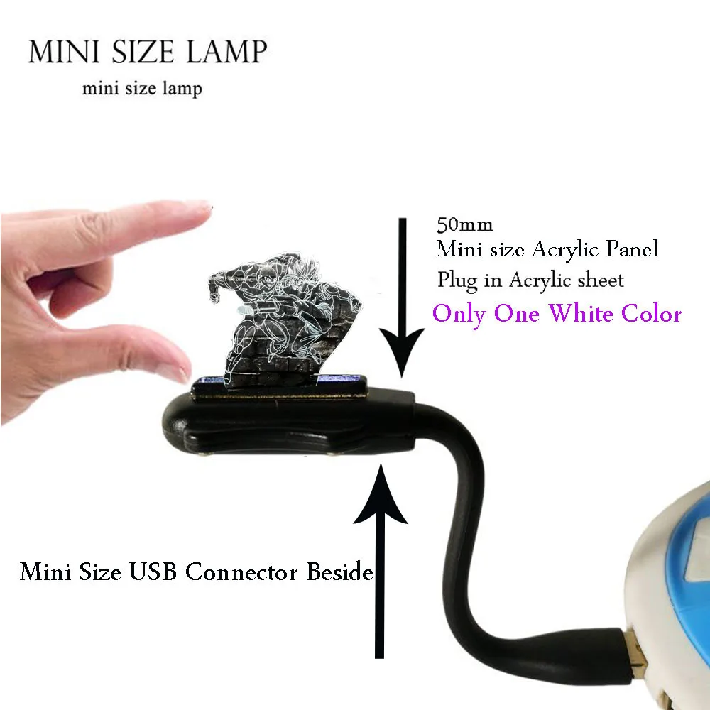 MINI White Lamp Dragon Ball Saiyan Monkey King 7 цветов светодиодный 3d-ночник настольная лампа домашний декоративный креативный подарок на день рождения Рождество Детская игрушка - Испускаемый цвет: MINI White Lamp