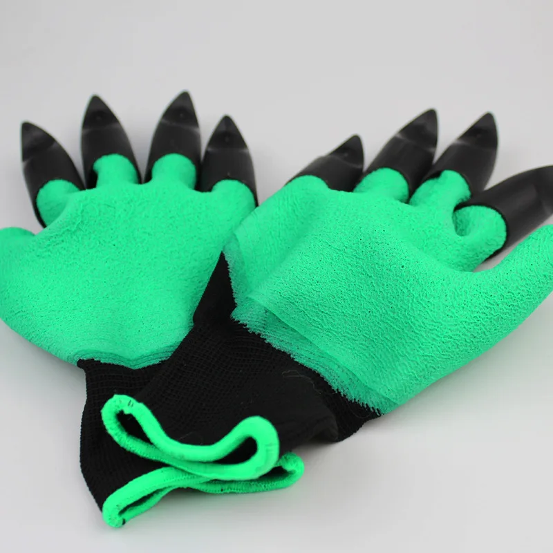 Hands with paws Резиновые непромокаемые защитные посадочные перчатки Садоводство копание, рассада инструмент перчатки садовые домашние садовые инструменты - Цвет: Hands with paws