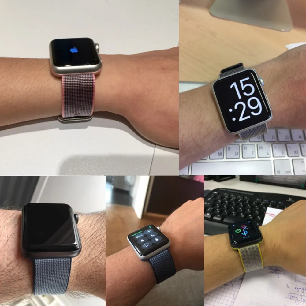 Спортивная лямка из нейлоновой ткани для Apple Watch band 42 мм/38 мм iwatch 3 2 1 наручный