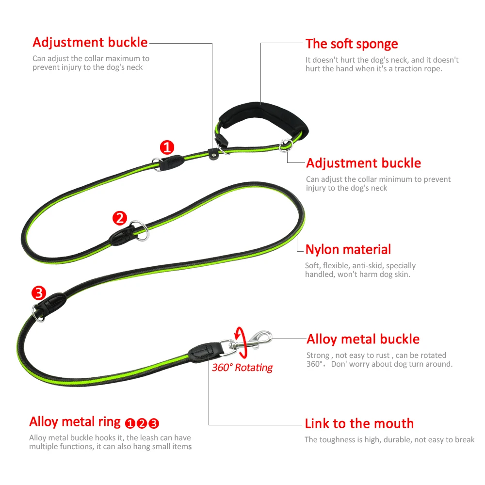 Светоотражающий Поводок для собаки нескользящий ремень многофункциональный