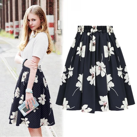 Chiffon Skirt Casual Vintage 