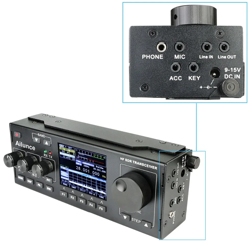 Ailunce HS1 HF SDR приемопередатчик радио любительский TX 15 Вт Ham радио Staion RX/TX: 0,5 МГц-30 МГц SSB(J3E), CW, AM, FM, FREE-DV