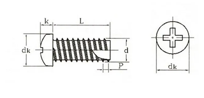 500pcs/lot M4x10 M4 Scrape Point Cross Recessed Pan Head Cutting Tapping Screws | Обустройство дома