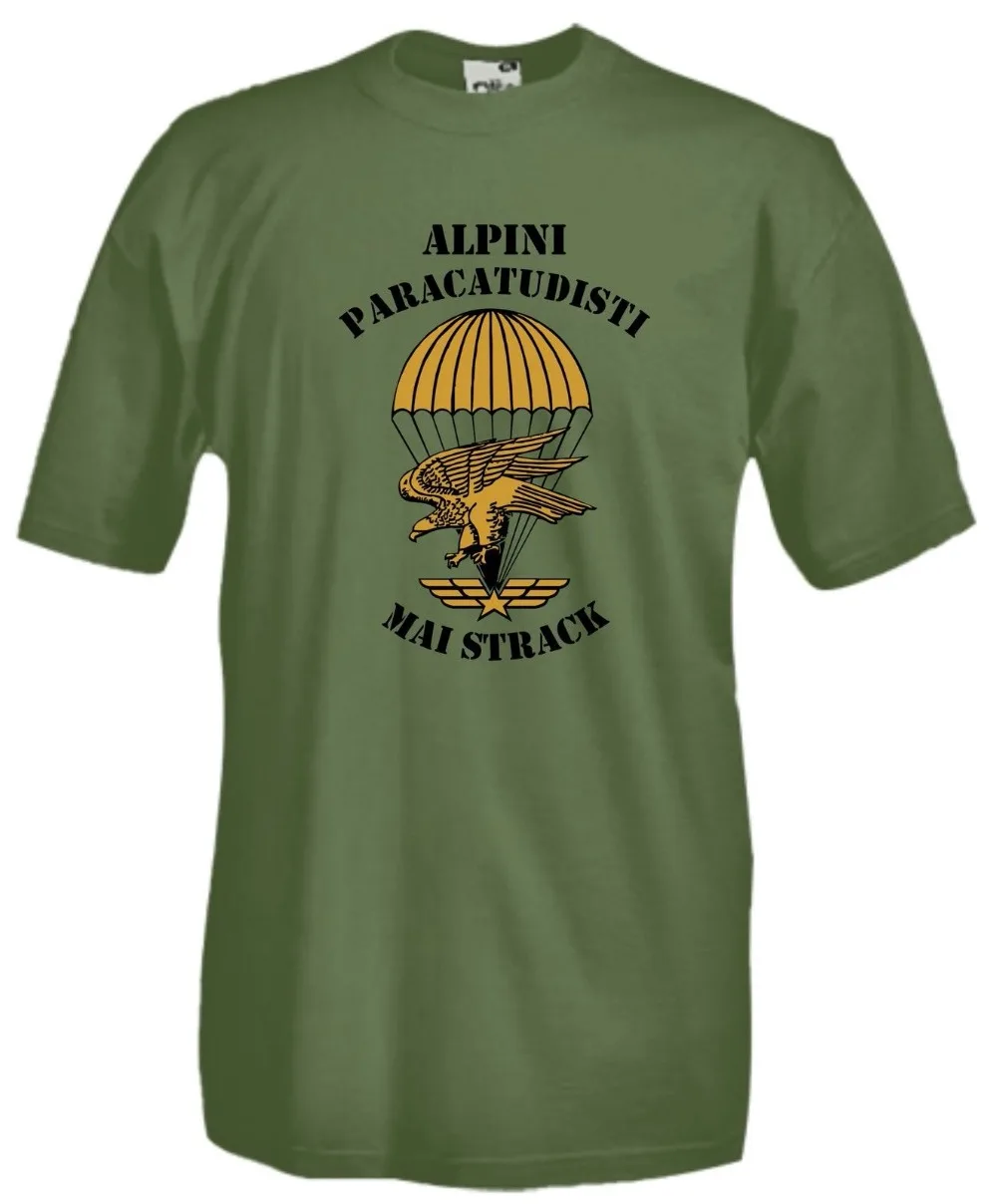 Новинка 2019 футболка высокого качества рубашка Alpini Parachutist армейская летняя