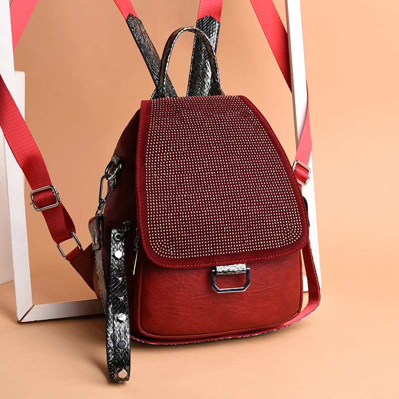 Women's Embroidered Backpack Women's Sequins Travel Backpack Women's Diamond Studded Backpack Mochilas Shoulder Bags School bag