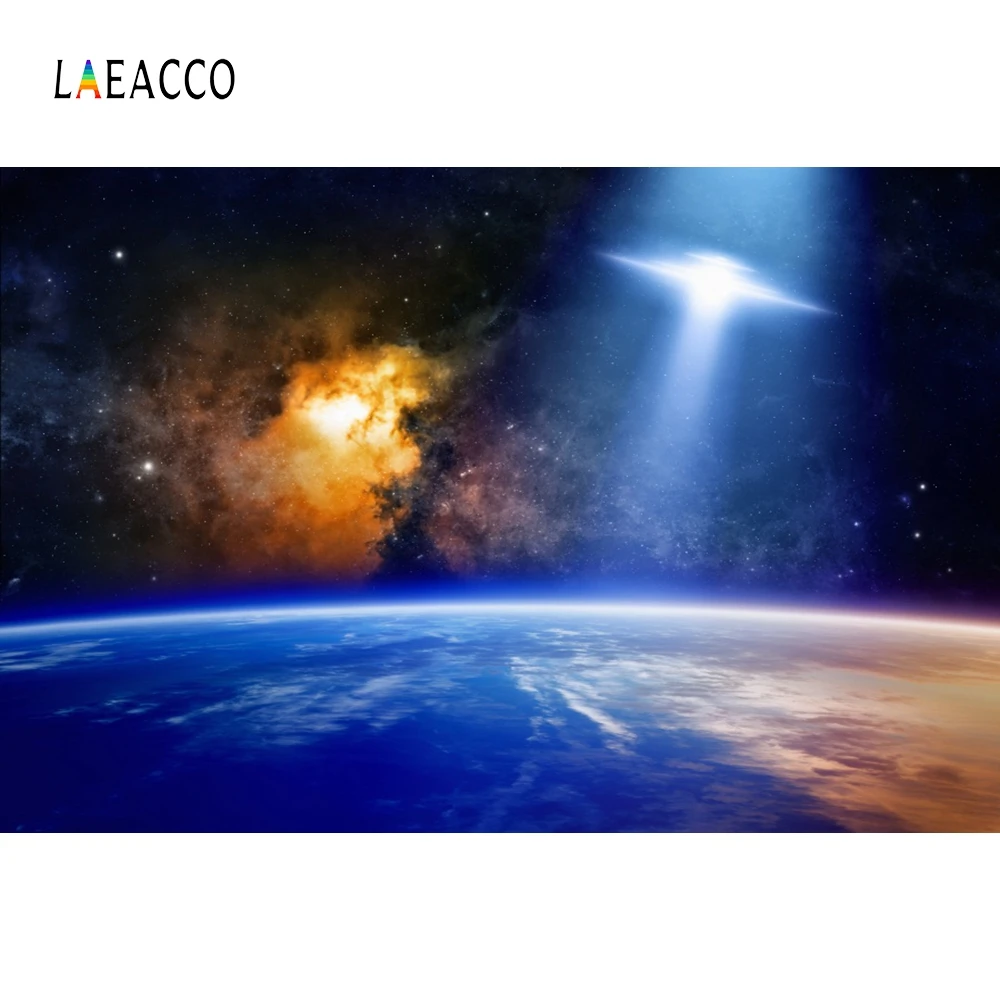 Laeacco космический корабль UFO мечтательная детская портретная космическая сцена