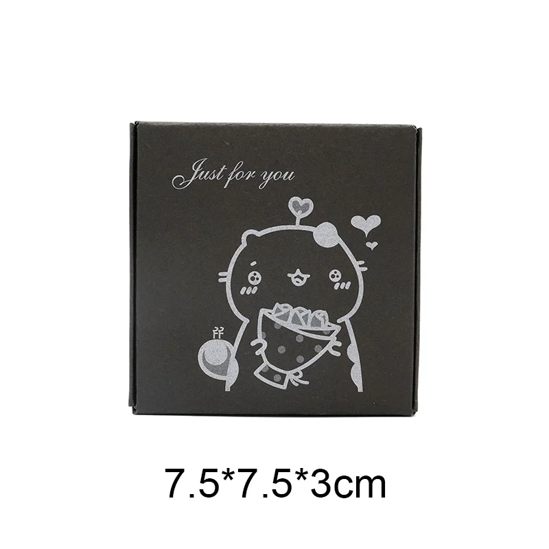 

7.5*7.5*3cm Black Kraft Paper Box Cute Cat Gift Box Handmade Soap Box Candy Box 100pcs\lot Free shipping