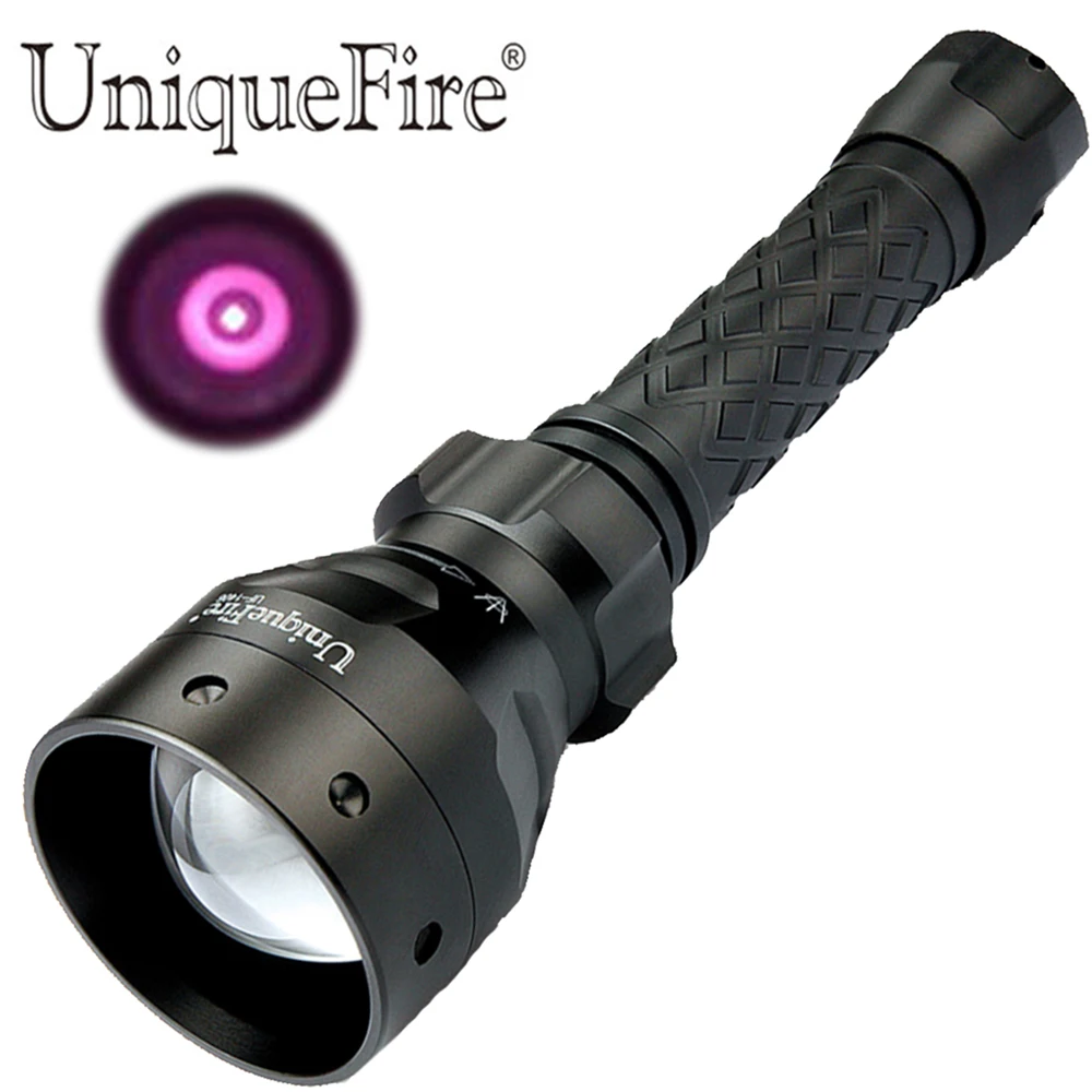 UniqueFire 1406 T50 Flashlight 940nm Infrared  Zoomable LED Tactaical   50mm Convex Lens For 18650 Battery