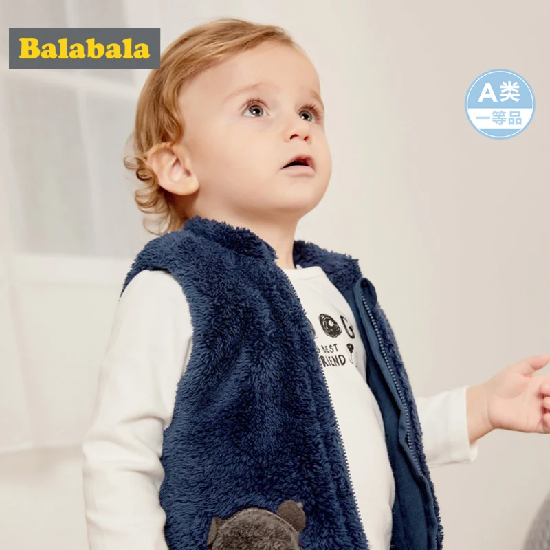 Balabala/жилет из кораллового флиса для малышей 100% хлопок подкладка Бейсбольный