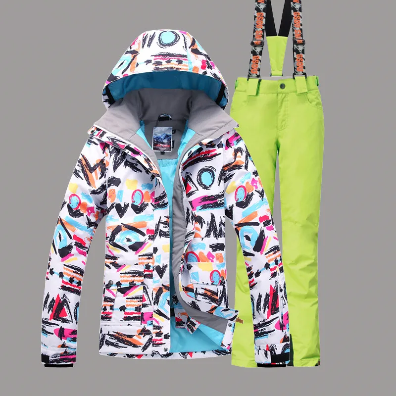 Женский лыжный костюм ветрозащитная водонепроницаемая Спортивная одежда для