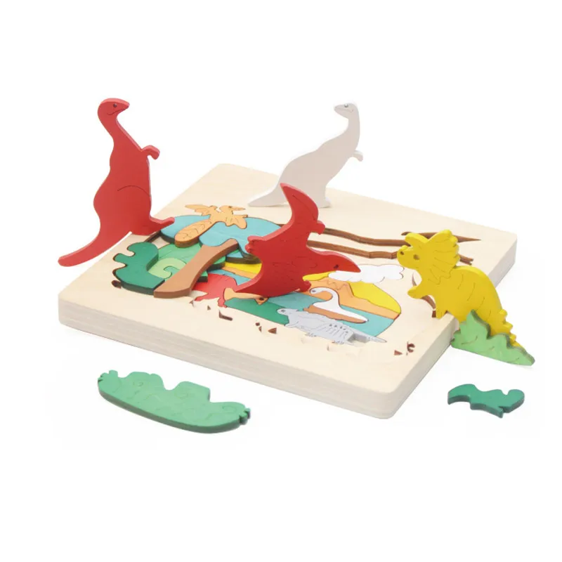 

Пазлы деревянные трехслойные с животными, детские игрушки-тольдер, интеллектуальная игра, 3D головоломки для раннего развития, развивающие ...