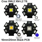 Светодиодный излучатель высокой мощности 2x CREE XML2, светодиодный, холодный белый, 6500 К, нейтральный белый, 4500 к, теплый белый, 3000 К, 16 мм, 20 мм, черная алюминиевая печатная плата