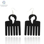 Серьги-подвески SOMESOOR, черные, коричневые, в стиле афро, с Африканской картой, этнические, ручной работы, богемные украшения для женщин, подарок