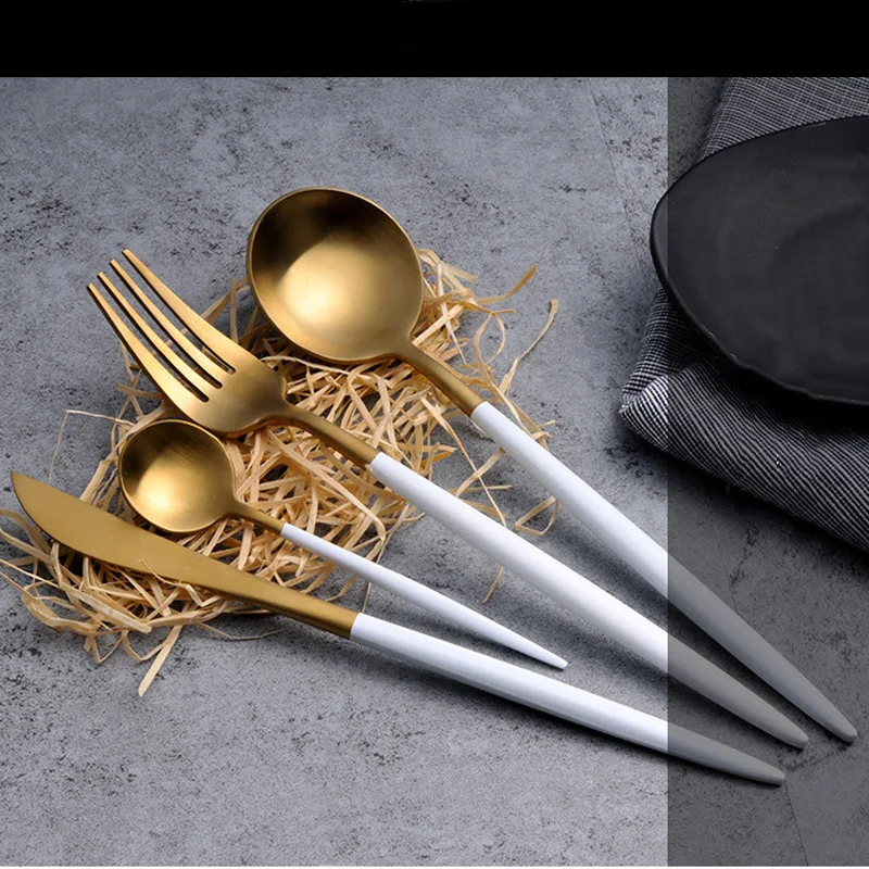 Набор роскошной столовой посуды из нержавеющей стали 304 4 шт./лот комплект