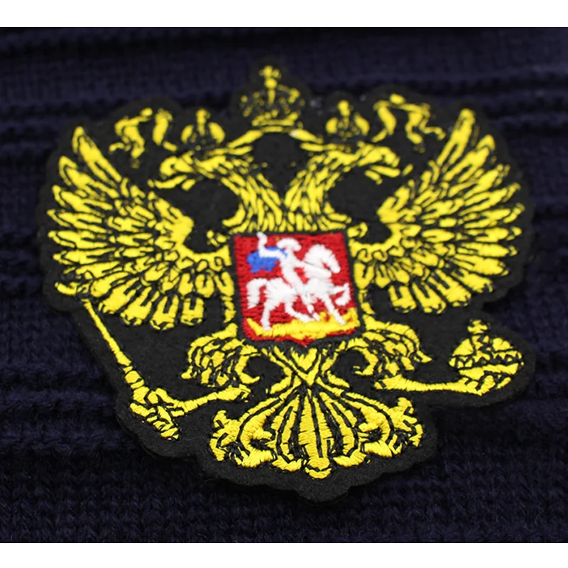Зимняя вязанная шапка герб России Skullies Beanies Зимние головные уборы для мужчин и женщин брендовая теплая мешковатая шапка Gorras Bonnet