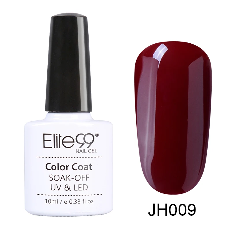JH009 Elite99, серия винно-красного цвета, 10 мл, Гель-лак для ногтей, цветной лак, Полупостоянный Гель-лак для ногтей, замачиваемый, УФ светодиодный, Гель-лак - Цвет: JH009