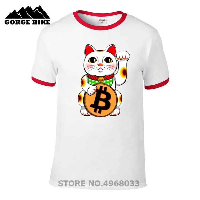Биткоин счастливый кот Манеки Neko 100% хлопок Женский комплект футболка с коротким
