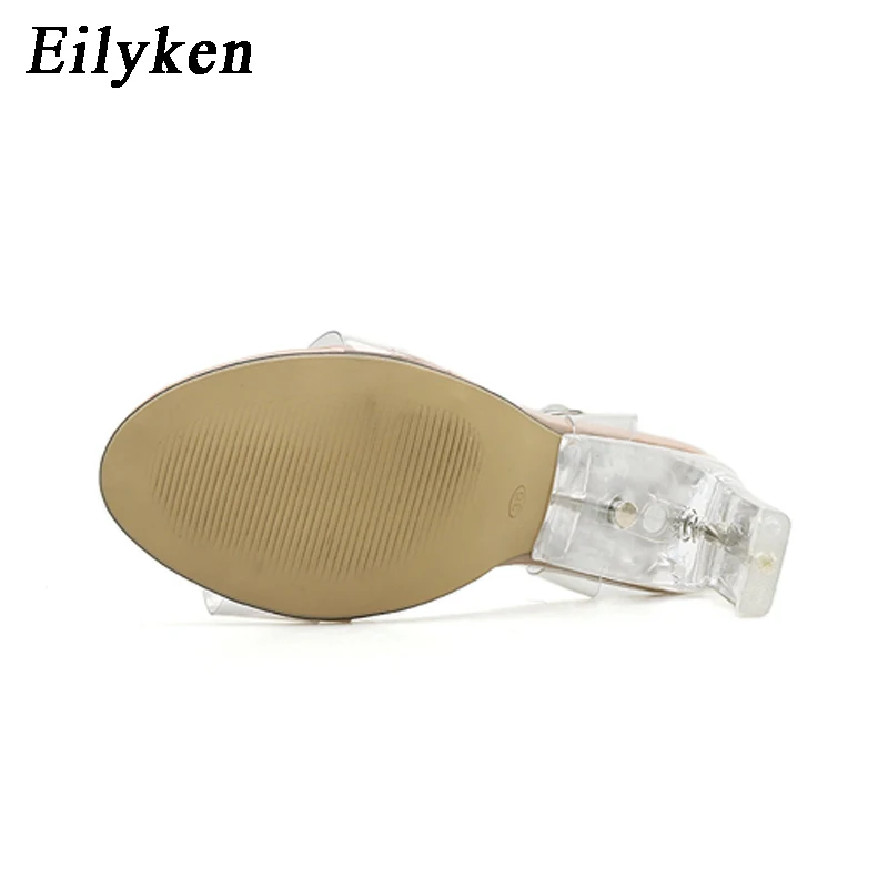 Eilyken/2021 г. Прозрачные босоножки из ПВХ с открытым носком на высоком каблуке
