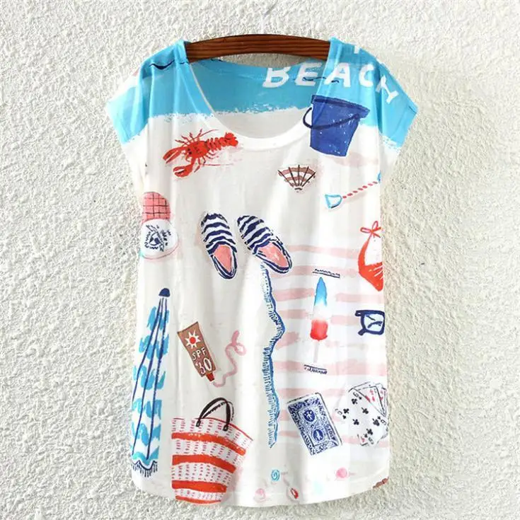 2016 new arrival casual dress summer fashion t-shirt Novelty Fruit Rabbit pattern tops tees woman t shirt promotion sale | Женская