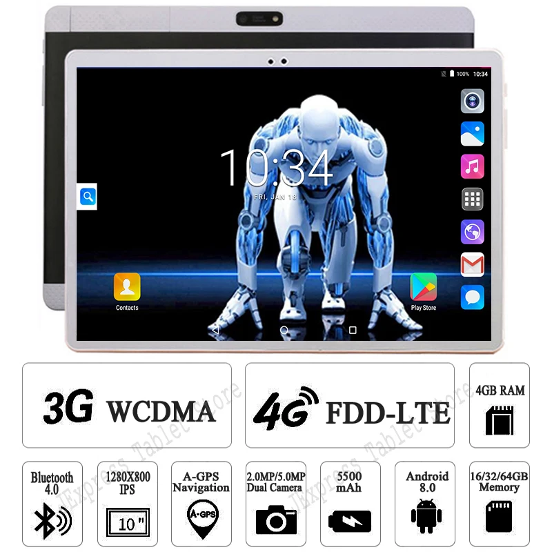 Youtube/Play Store/Новый Google 10 дюймовый планшетный ПК с восьмиядерным процессором Android 8 0