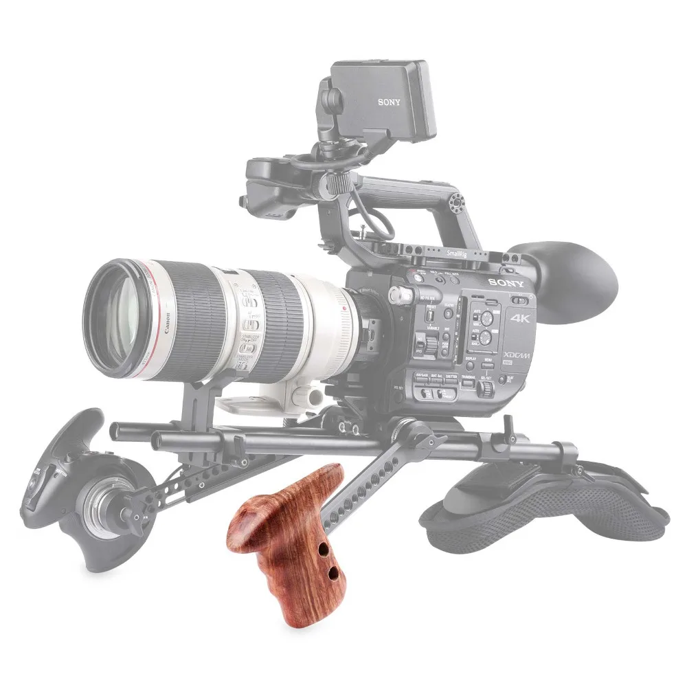 SmallRig Camera Video Handle Grip Stabilizer Left Side Wooden with Rosette for Shoulder Mount Rig 1891 | Электроника
