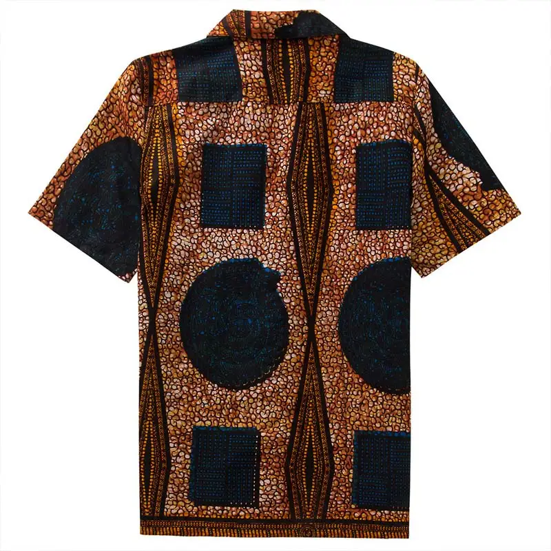 African Shirt Male Blouse Men Hawaiian Casual Button-Down Short Sleeve Dress with Pockets Big Size Shirts Men's | Мужская одежда