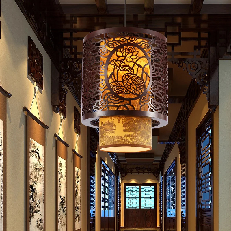 Винтажные деревянные фонари в стиле лофт из овчины с вырезами Китайский