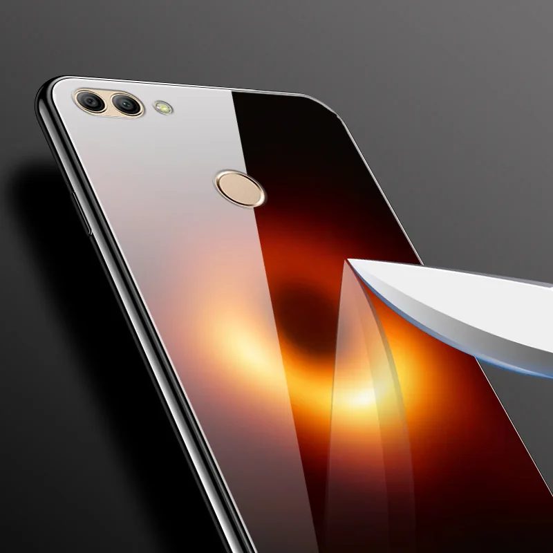Для Huawei Y9 2018 чехол с нарисованной задней поверхностью твердый закаленное