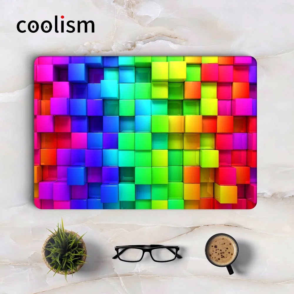 Радужный 3D чехол с бриллиантами на весь корпус для Macbook наклейка Pro Air Retina 11 12 13 15 6