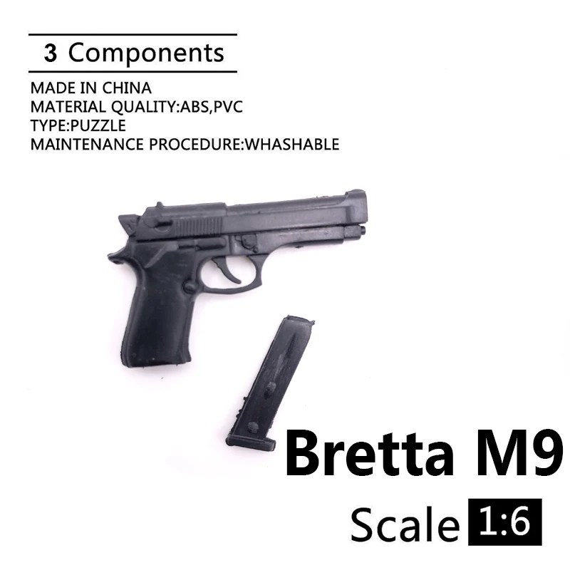 1:6 Bretta M9 4D пистолет Модель для 1" фигурка пластиковая черный солдат оружие аксессуар