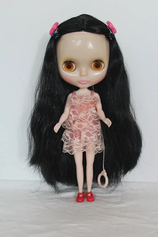 Blygirl Black straight hair nude doll Blyth transparent skin ordinary body seven joints change their own makeup | Игрушки и хобби