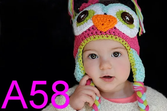 free shipping 20pcs baby hat Beanie children's handmade crochet Cartoon Pirate owl hats with eye patch Photo props | Мать и ребенок