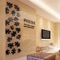 puzzle geometry simple 3d acrylic three dimensional wall stickers living room tv background bar decorative wall stickers