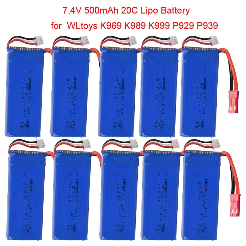 Lamsam 7 4 V 500mAh 20C Lipo батарея 2S для WLtoys K969 K989 K999 P929 P939 RC Car | Игрушки и хобби