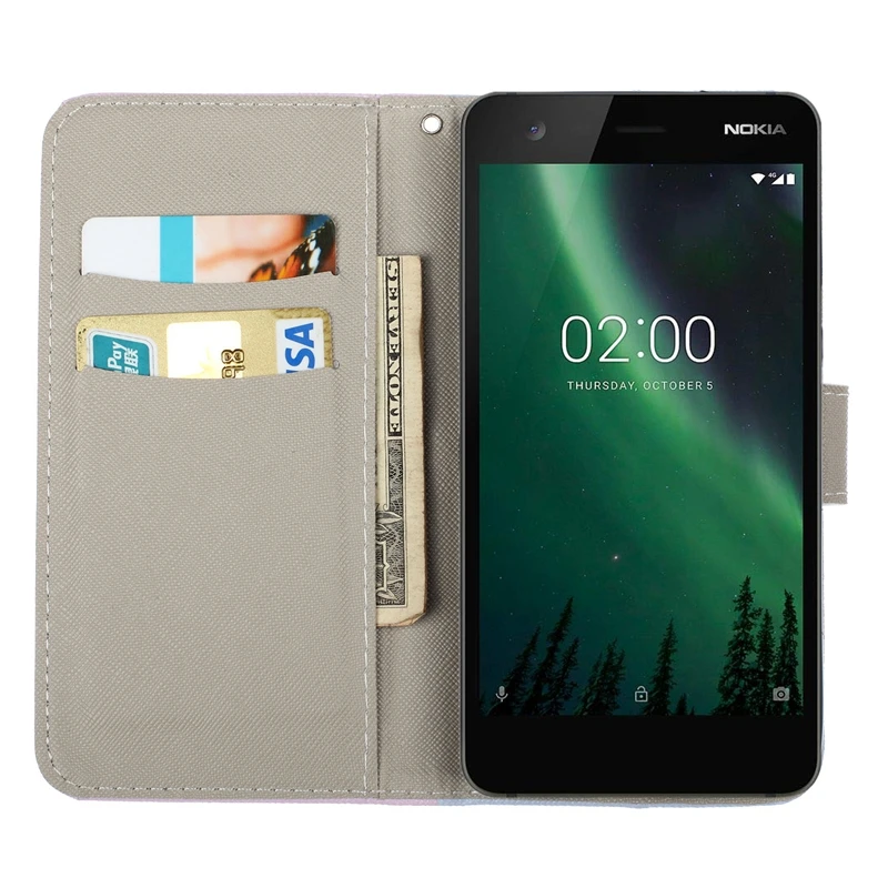 Кожаный чехол-бумажник с откидной крышкой для Nokia 2 чехол-книжка телефона 3 5 1 6 7