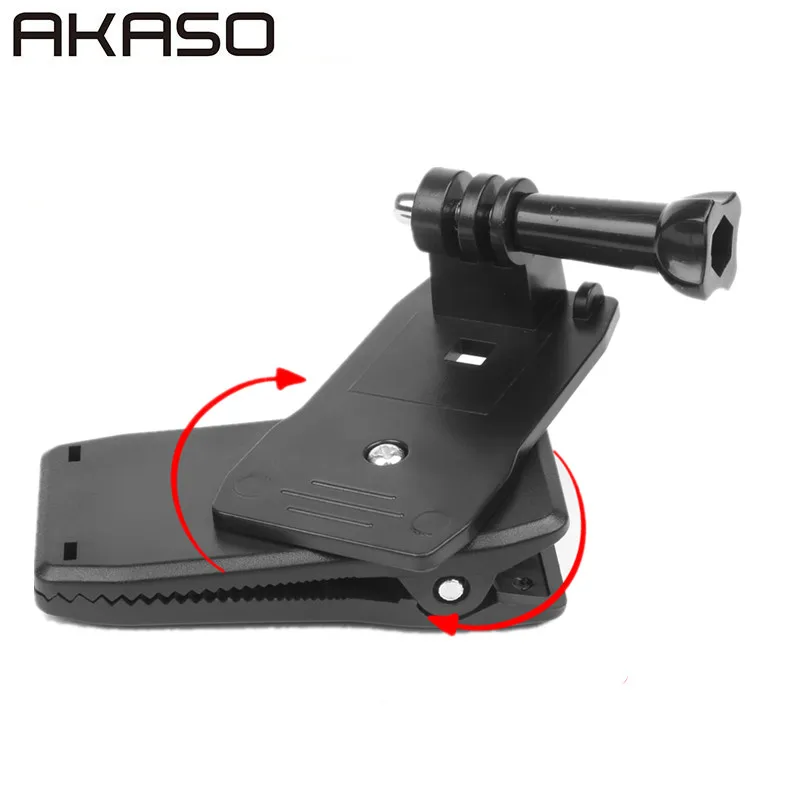 Поворотный рюкзак AKASO 360 градусов зажим для шапки крепление Gopro Hero 5 3 4 SJCAM SJ4000 Xiaomi Yi
