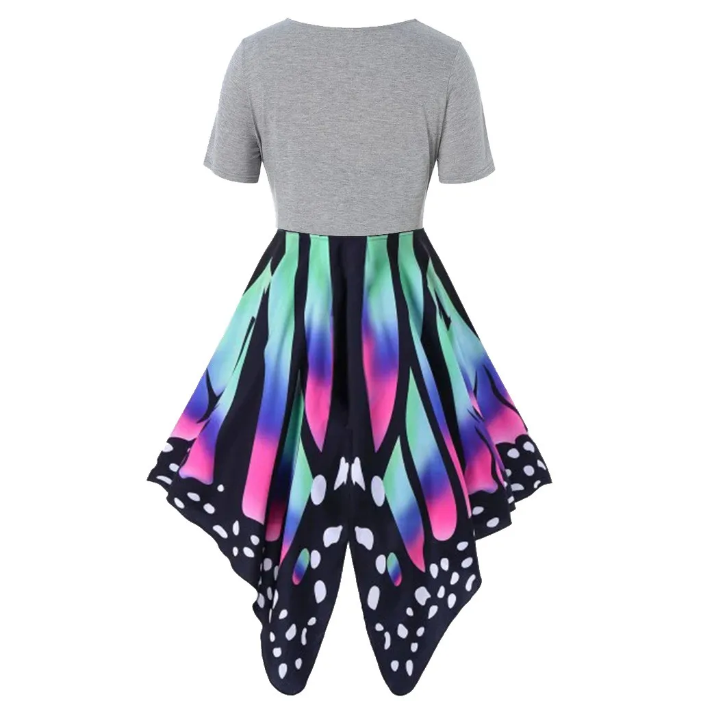 Платье 2019 Весна Лето Новое Женское летнее платье с принтом бабочки пуловер на