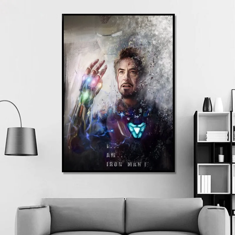 Железный человек Мстители Endgame Thanos Infinity Gauntlet фильм плакат домашний Декор настенный Декор стены Искусство Cnavas печать(без рамки
