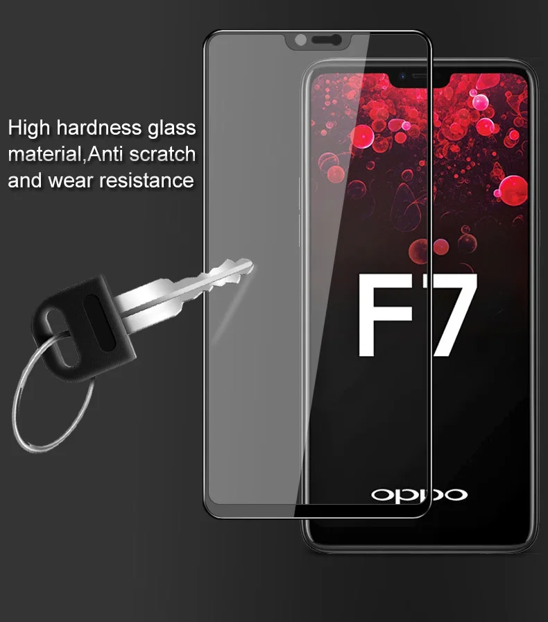 2PCS Full Cover Tempered Glass For OPPO F7 Screen Protector protective film glass | Мобильные телефоны и аксессуары