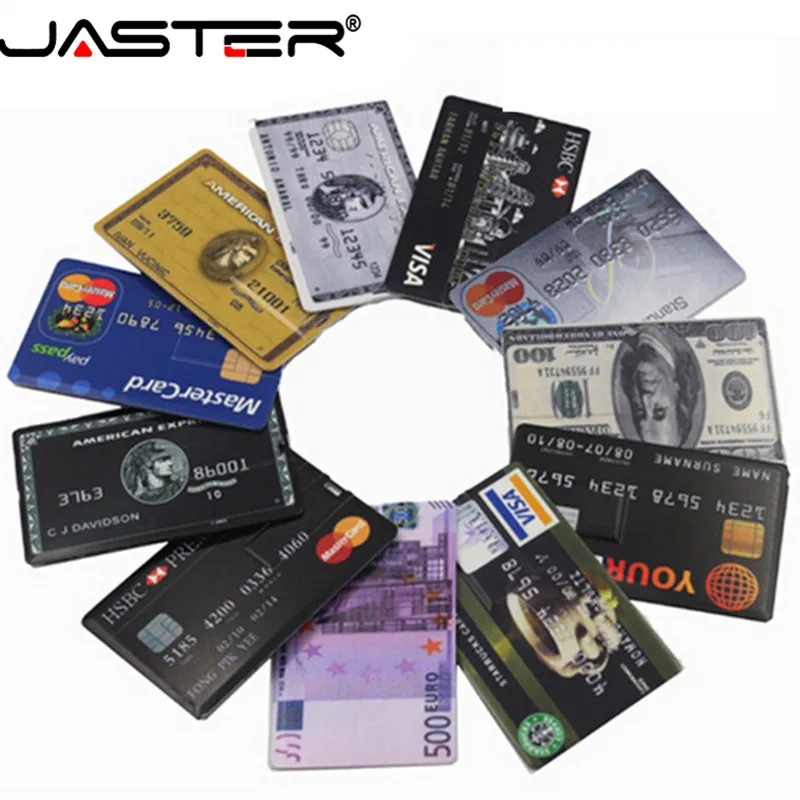 JASTER Водонепроницаемая Супер тонкая Кредитная карта флеш-диск USB 2,0 64 Гб Флешка 4 ГБ 8 ГБ 16 ГБ 32 ГБ модель банковских карт карта памяти u диск