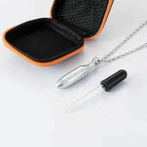 Регулируемое ожерелье с кулоном в виде пули с бутылкой 1 мл